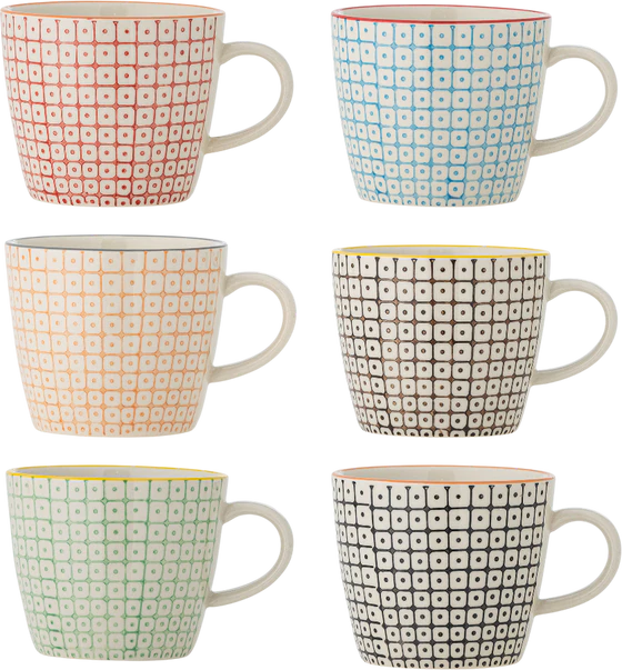 Becher-Set Steingut Bloomingville Carla Rot – Mikrowellengeeignet