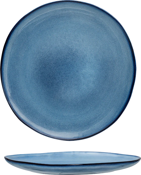 Speiseteller Bloomingville Sandrine Blau Steingut Unikat