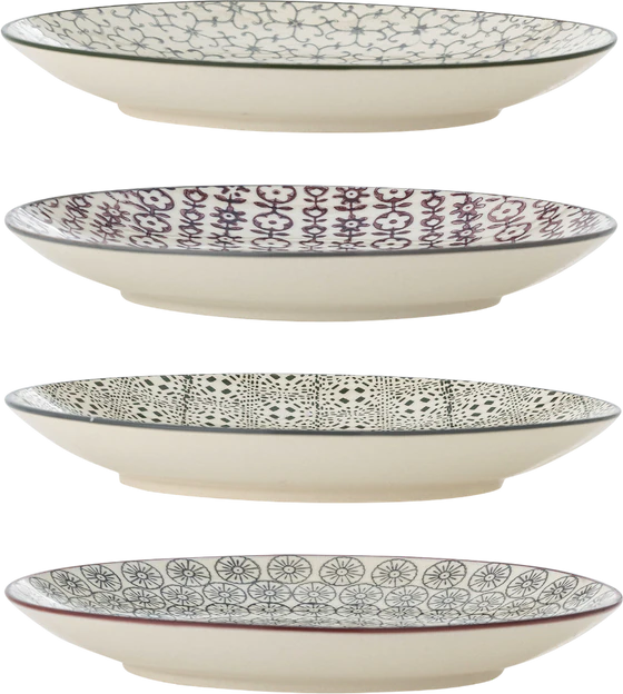 Speiseteller-Set Bloomingville Karine Grün Steingut 4-tlg