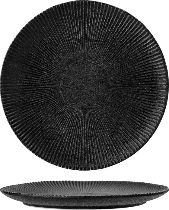 Speiseteller Bloomingville Neri Schwarz Steinzeug 23 cm