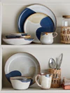 Tiefer Teller Steingut Bloomingville Jules Blau Unikat
