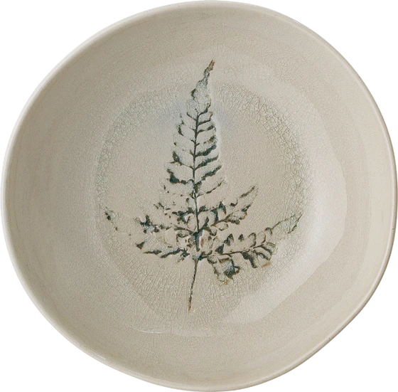 Tiefer Speiseteller Bloomingville Bea Natur Steingut Unikat