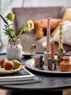 Speiseteller Blattform Bloomingville Savanna Braun Steingut
