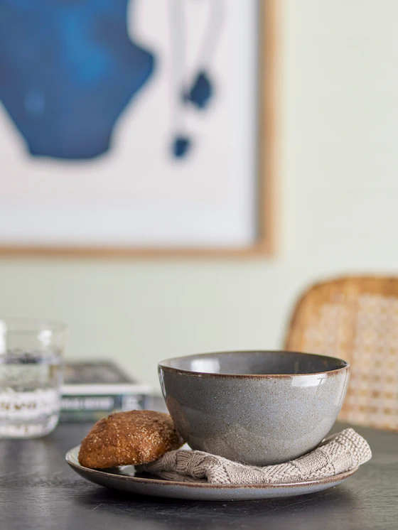 Müslischale Steingut Bloomingville Sandrine Dunkelgrau Unikat