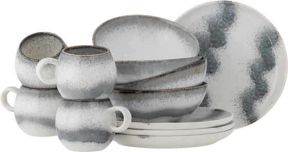 Frühstücksgeschirr-Set Bloomingville Paula Grau Steingut 12-teilig