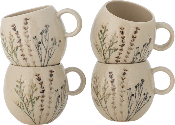 Becher-Set Steingut Bloomingville Bea Natur – Handgefertigt Unikate