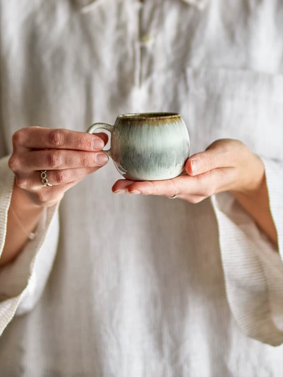 Espressotasse Bloomingville Paula Grau Steingut – Einzigartige Glasur