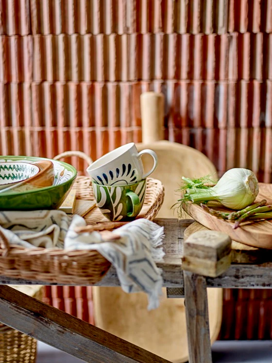 Kaffeetasse Steingut Bloomingville Heikki Grün Unikat