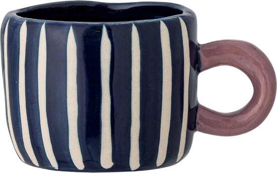 Trinkbecher Bloomingville Nini Blau Steingut – Handbemalt Unikat