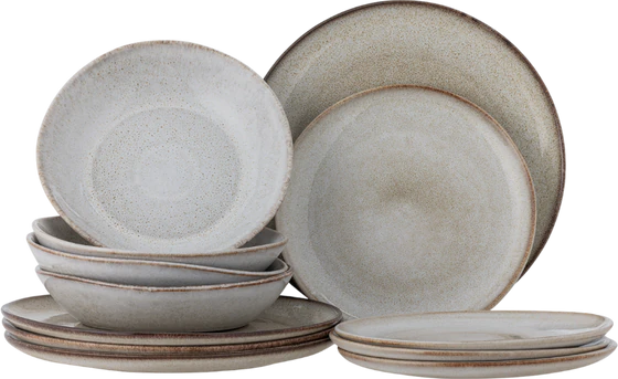 Geschirrset Steingut Bloomingville Sandrine Natur – Einzigartiges Design