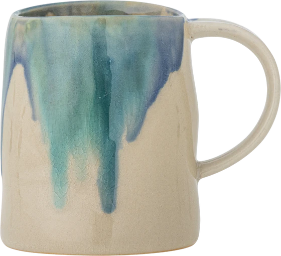 Trinkbecher Steingut Bloomingville Yori Blau Unikat Design