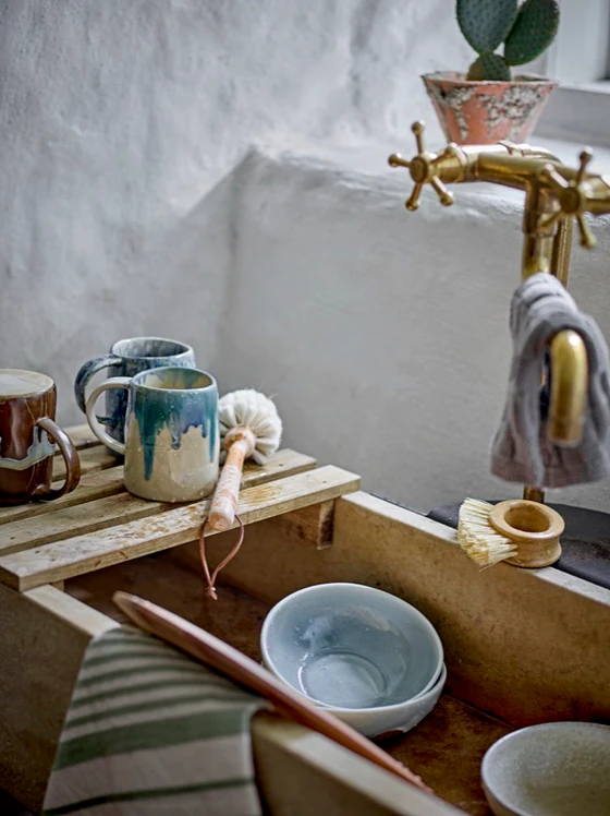 Trinkbecher Steingut Bloomingville Yori Blau Unikat Design