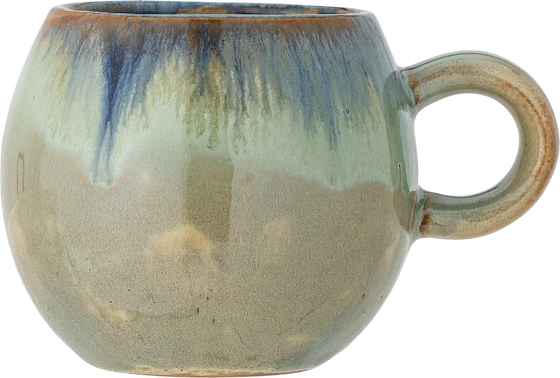 Kaffeetasse Steingut Bloomingville Paula Grün Unikat 300ml