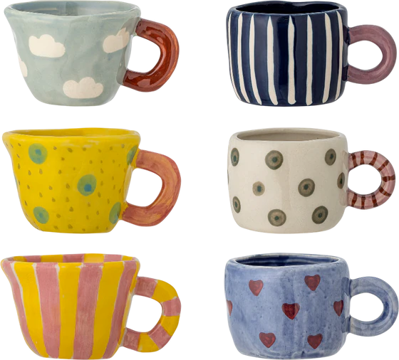 Tassen-Set Steingut Blau Multipack Bloomingville – Verspielt & Spülmaschinenfest