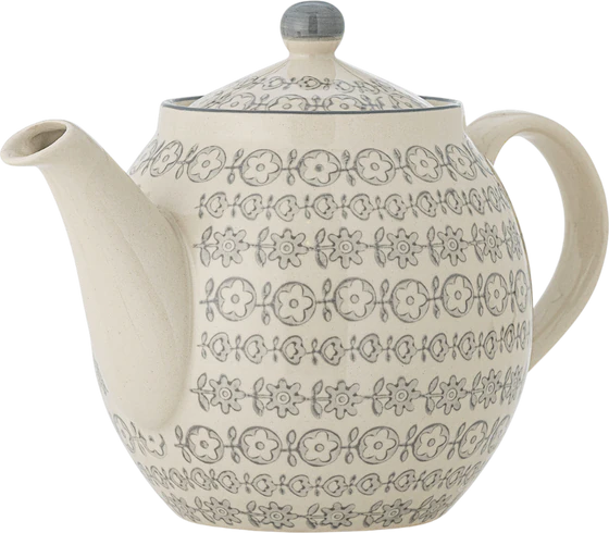 Teekanne Steingut Bloomingville Karine Grau 1200ml Skandi-Chic