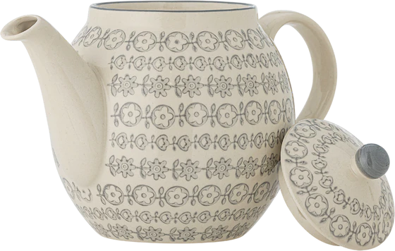 Teekanne Steingut Bloomingville Karine Grau 1200ml Skandi-Chic