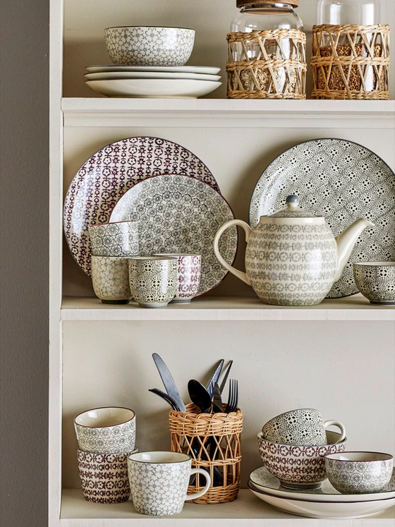 Teekanne Steingut Bloomingville Karine Grau 1200ml Skandi-Chic