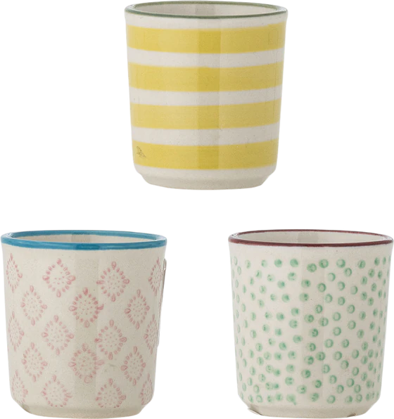 Set aus Eierbechern Bloomingville Patrizia Gelb Steingut 3er