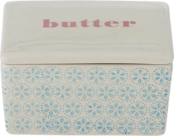 Butterdose Steingut Bloomingville Patrizia Blue – Handglasiert