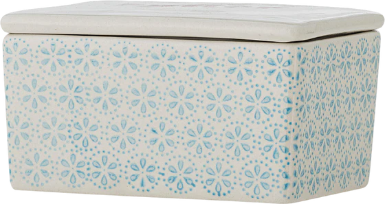 Butterdose Steingut Bloomingville Patrizia Blue – Handglasiert