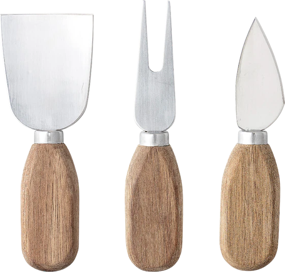 Käsebesteck-Set Bloomingville Lisamai Akazie Edelstahl 3-tlg