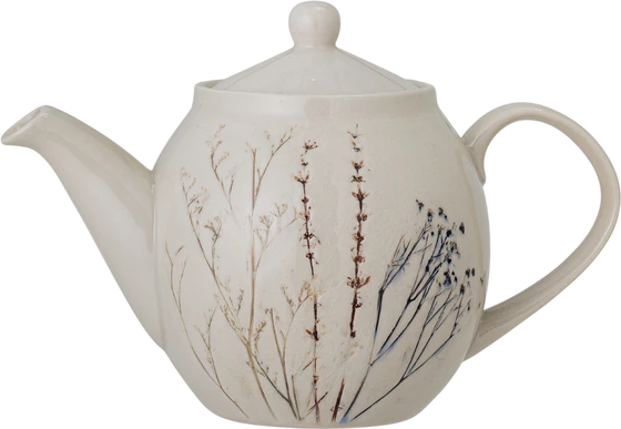 Teekanne aus Steingut Bloomingville Bea Natur Unikat 1200ml