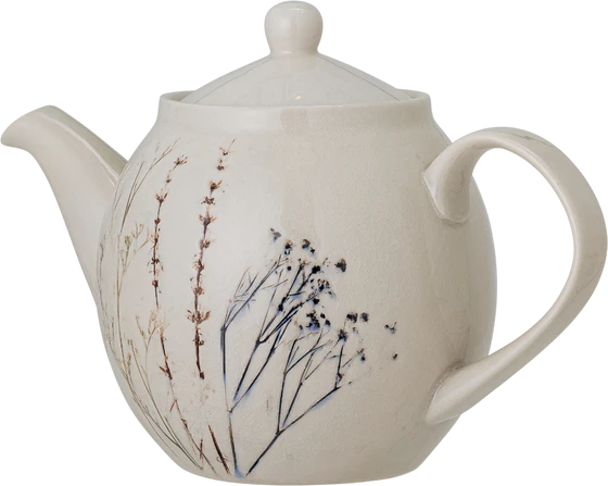 Teekanne aus Steingut Bloomingville Bea Natur Unikat 1200ml