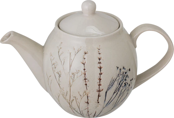 Teekanne aus Steingut Bloomingville Bea Natur Unikat 1200ml