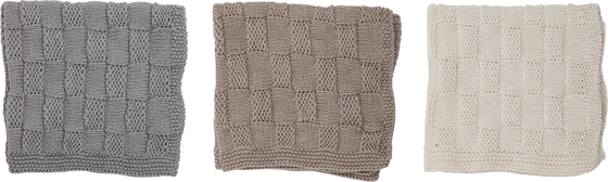 Gestricktes Spültuch-Set Bloomingville Odine Grau Baumwolle