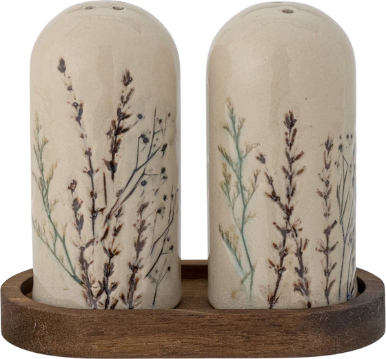 Salz- und Pfefferstreuer-Set Bloomingville Bea Natur Steingut Unikat