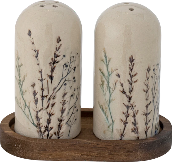 Salz- und Pfefferstreuer-Set Bloomingville Bea Natur Steingut Unikat