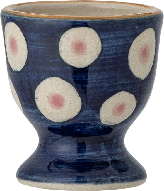 Set aus 3 Eierbechern Bloomingville Eviaya Blue Steingut Unikat