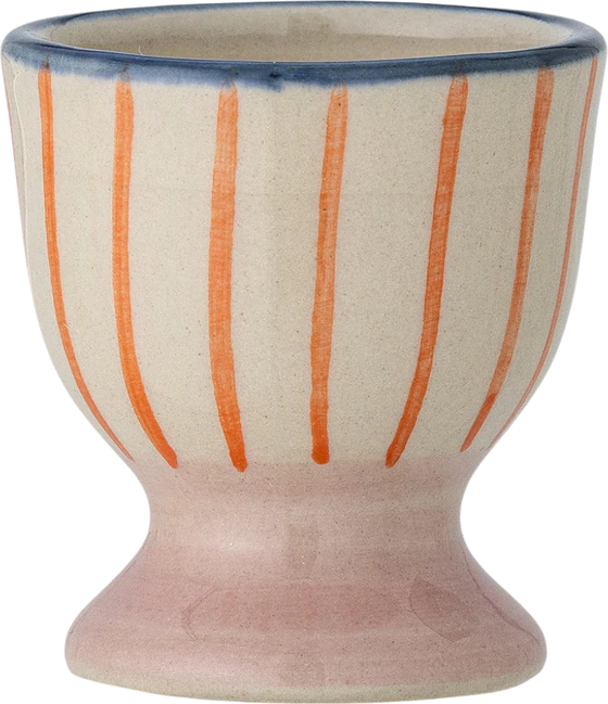 Set aus 3 Eierbechern Bloomingville Eviaya Blue Steingut Unikat