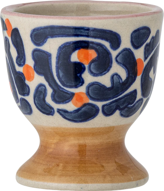 Set aus 3 Eierbechern Bloomingville Eviaya Blue Steingut Unikat