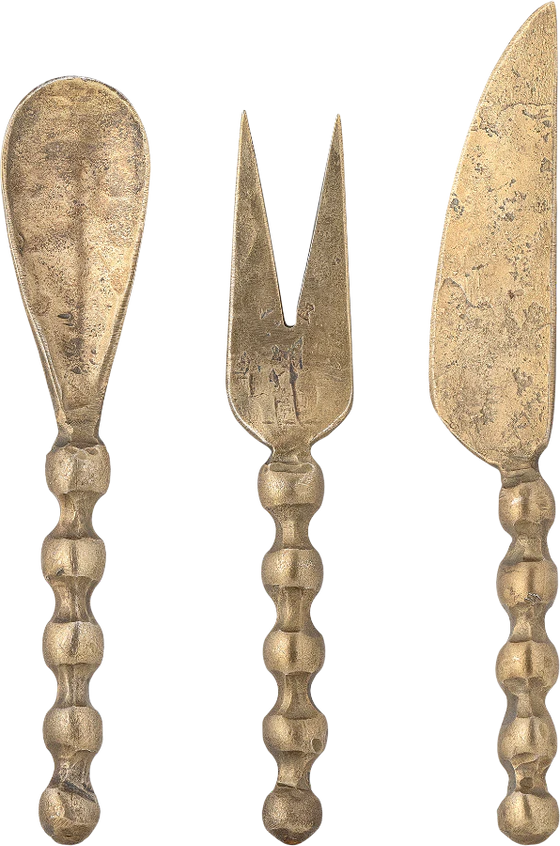 3-teiliges Käsebesteck-Set Bloomingville Haolin Brass – Elegant & Skandinavisch