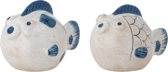 Salz- und Pfefferstreuer-Set Fugu Blau Steingut Bloomingville