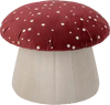 Kinderzimmer-Sitzpouf Bloomingville Lue Rot Polyester – Verspieltes Pilzmuster