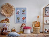 Kinderzimmer-Sitzpouf Bloomingville Lue Rot Polyester – Verspieltes Pilzmuster
