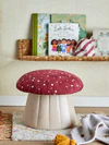 Kinderzimmer-Sitzpouf Bloomingville Lue Rot Polyester – Verspieltes Pilzmuster