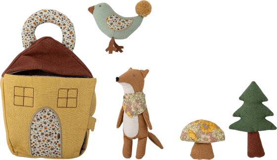 Stofftier-Set Bloomingville MINI Tio Braun Leinen – Weich & Leicht