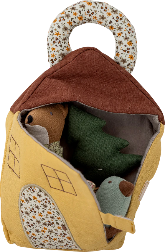 Stofftier-Set Bloomingville MINI Tio Braun Leinen – Weich & Leicht