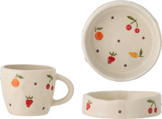 Kindergeschirr-Set Bloomingville Tatiana Weiß Steingut Unikat