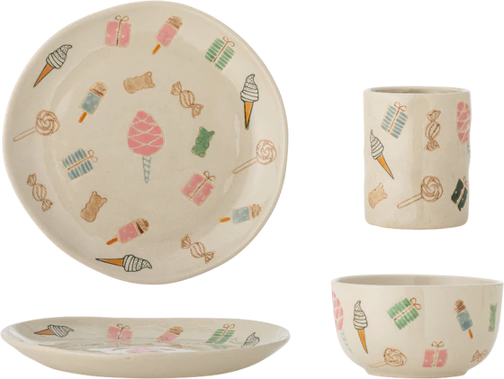 Kindergeschirr-Set Steingut Natur Bloomingville MINI – Robust & Festlich