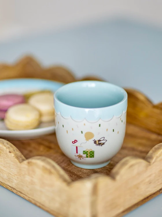 Kindertasse Steingut Blau Bloomingville MINI Celebrate – Spülmaschinengeeignet