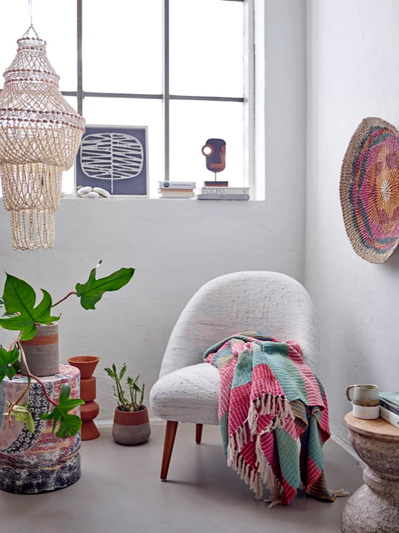 Wohn- und Kuscheldecke Bloomingville Isnel Grün Recycelt