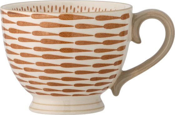 Becher mit Henkel Steingut Bloomingville Maple Orange Unikat