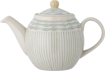 Teekanne aus Steingut Bloomingville Maple Grün – Handbemalt Unikat