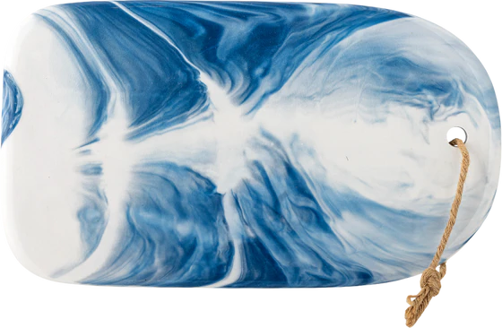 Servierbrett Steinzeug Bloomingville Aiden Blau – Unikat Glasur