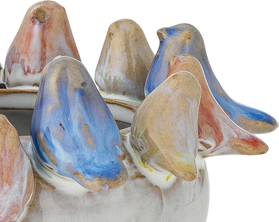 Dekorativer Blumentopf Bloomingville Eanna Grau Steingut Unikat