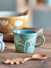 Kaffeetasse Steingut Bloomingville Tangier Grün Unikat